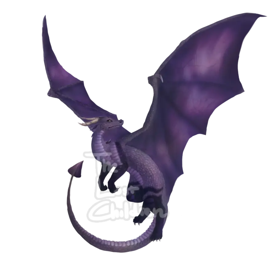 Purple Flying Dragon Fantasy Artwork