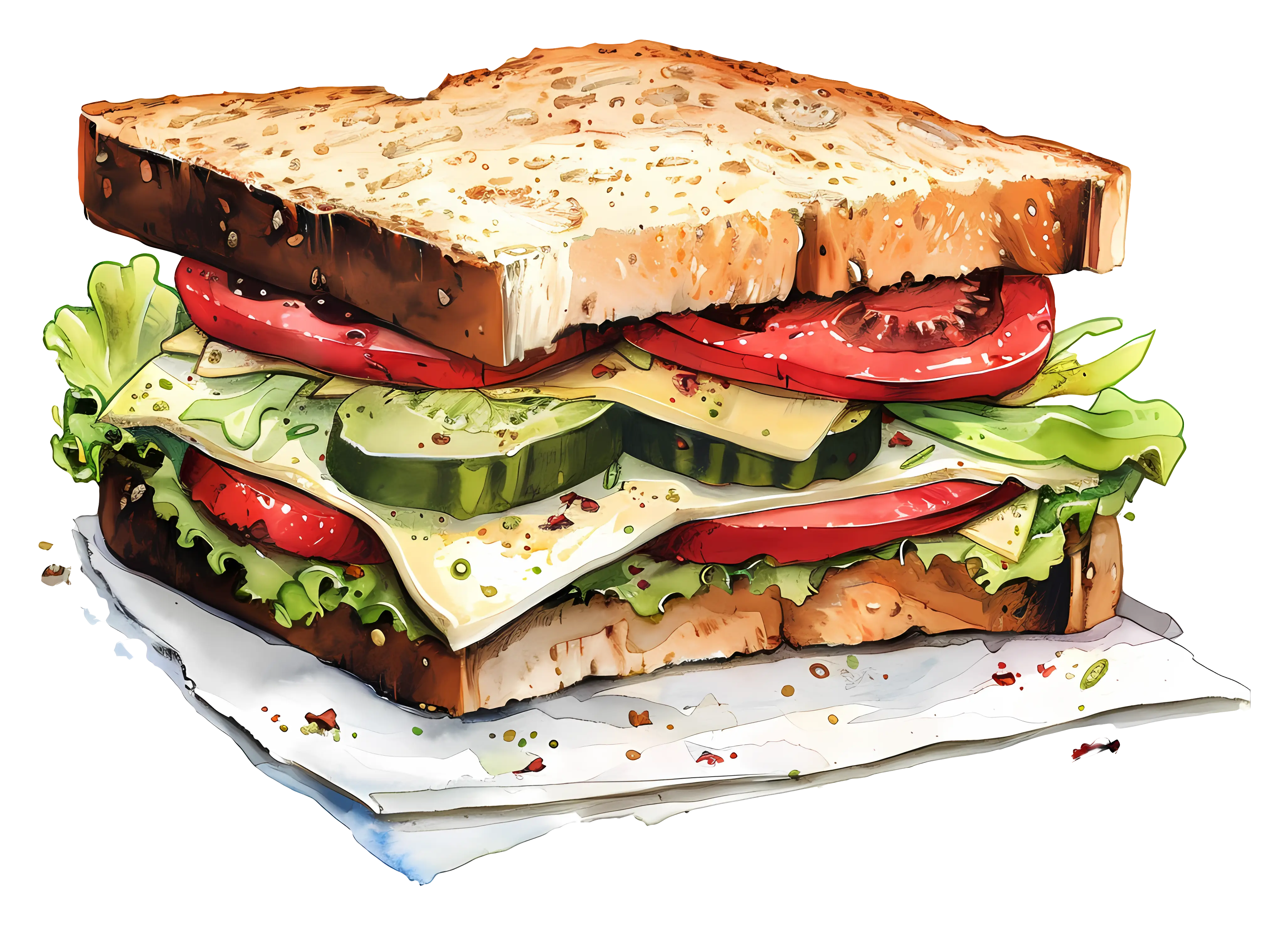 Healthy and Fresh Vegetable Sandwich