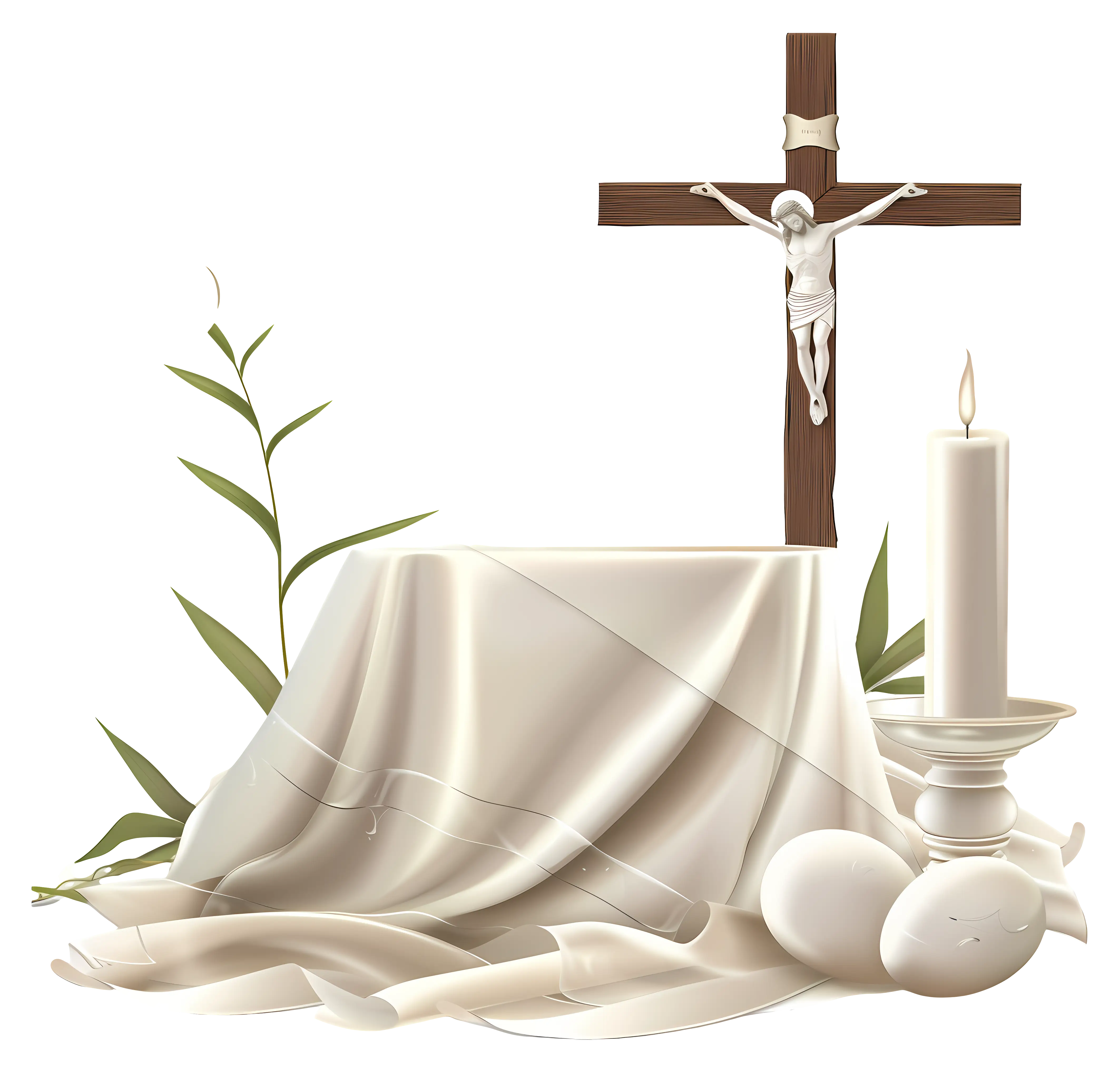 Easter Altar with Cross and Candle