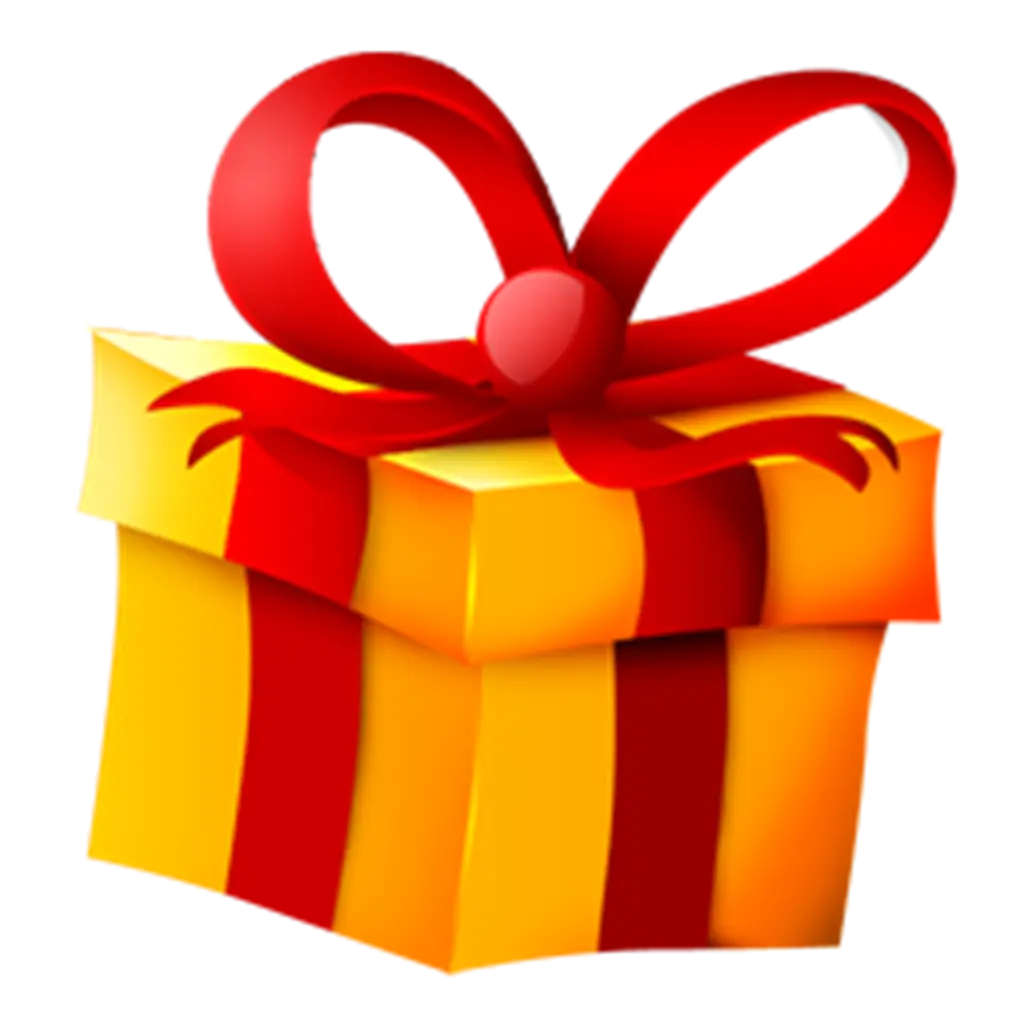 Yellow Gift Box with Red Ribbon