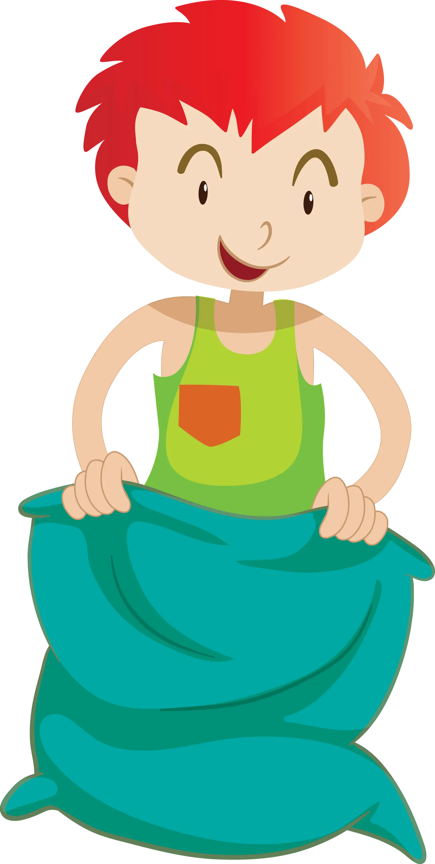 Boy in Sack Race Activity