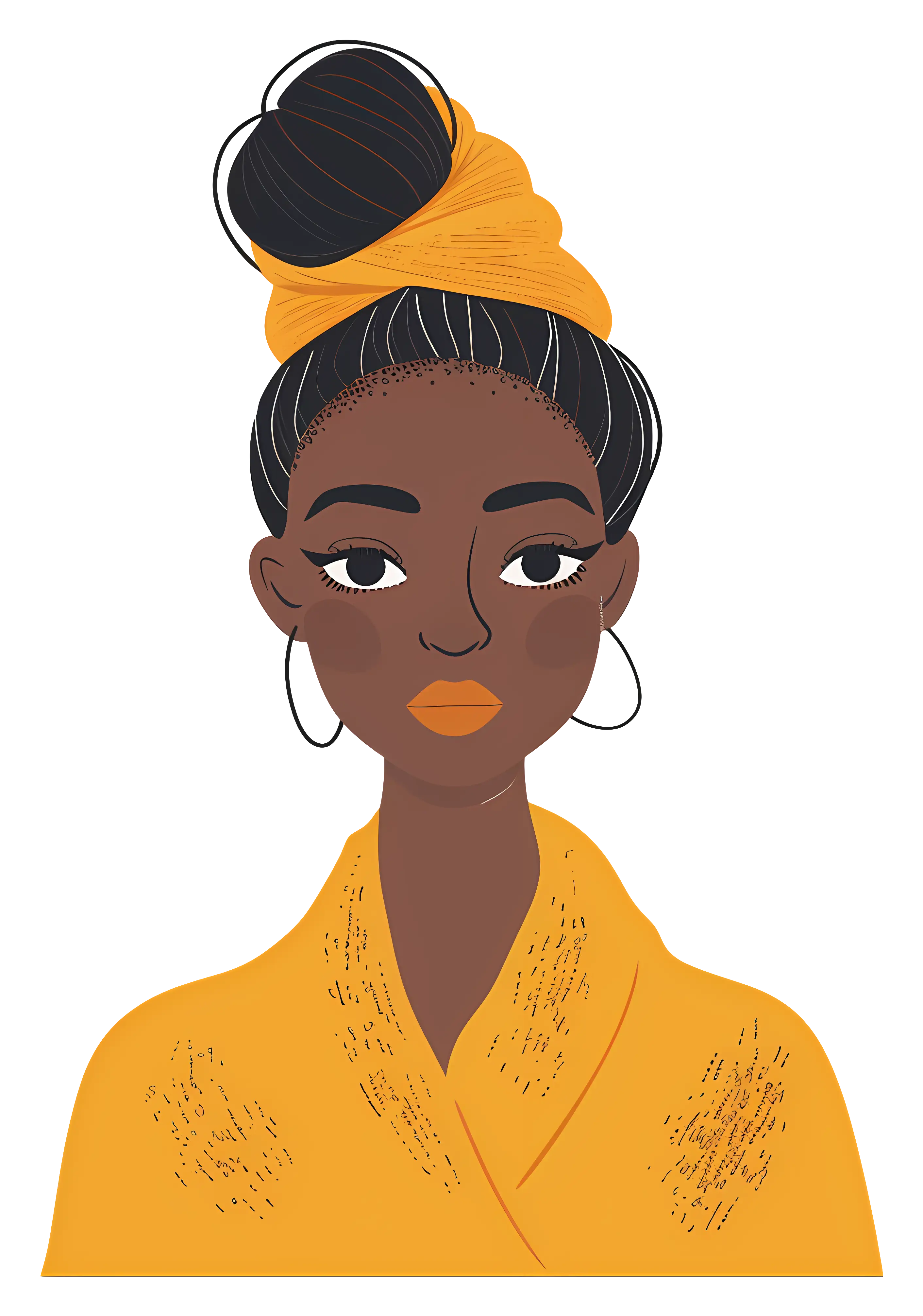 Stylish Woman in Yellow Headscarf