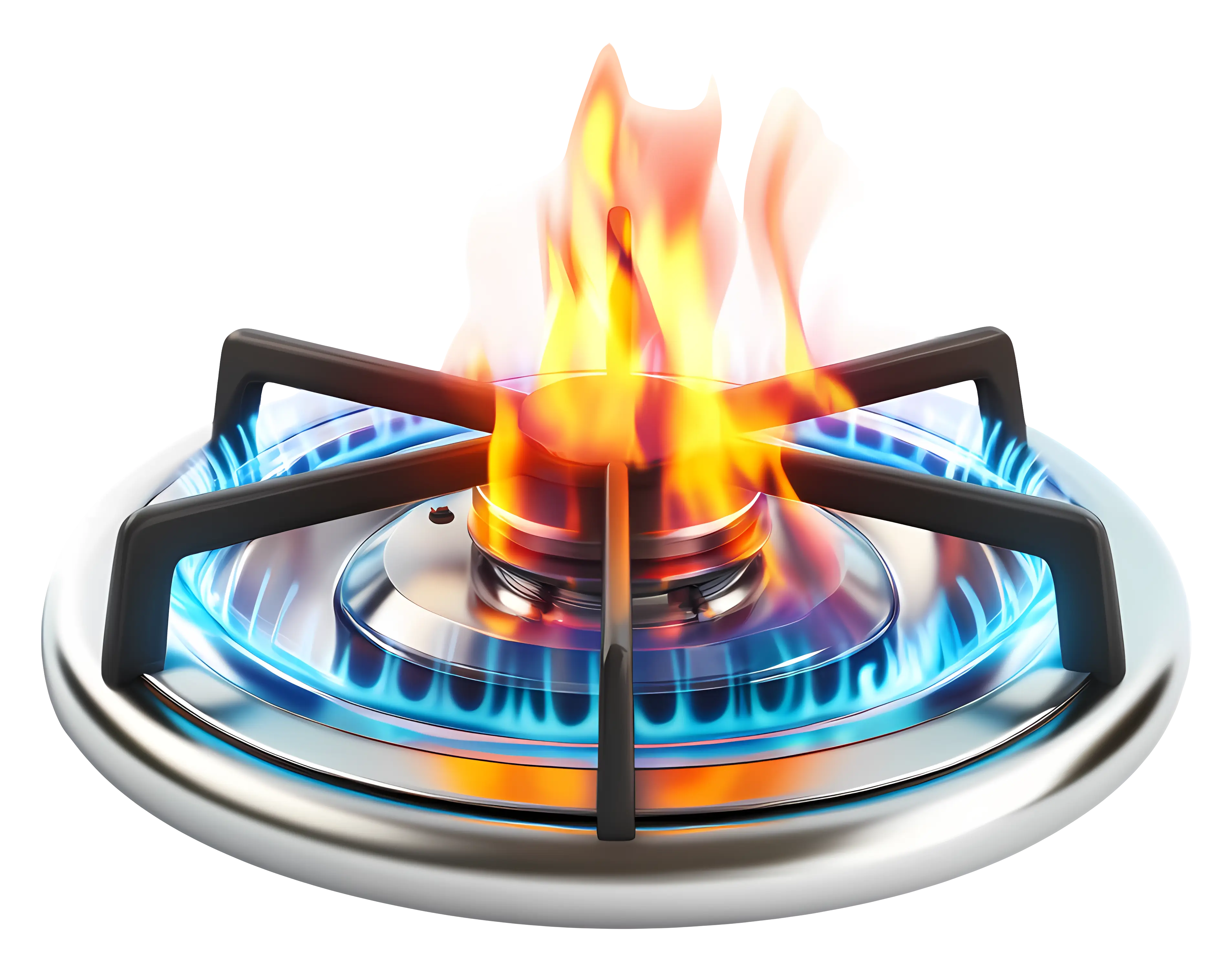 Gas Stove with Flame Illustration