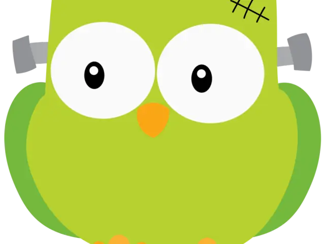 Green Cartoon Owl Character