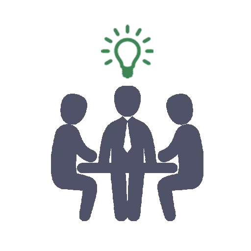 Illustration of Business Team in a Brainstorming Session