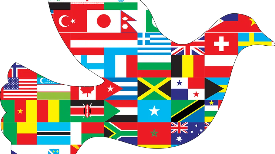 Peace Dove with International Flags