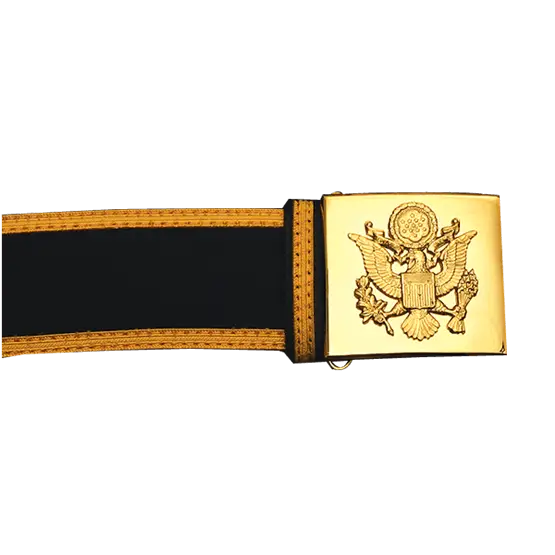 Black and Gold Belt with Stylish Buckle