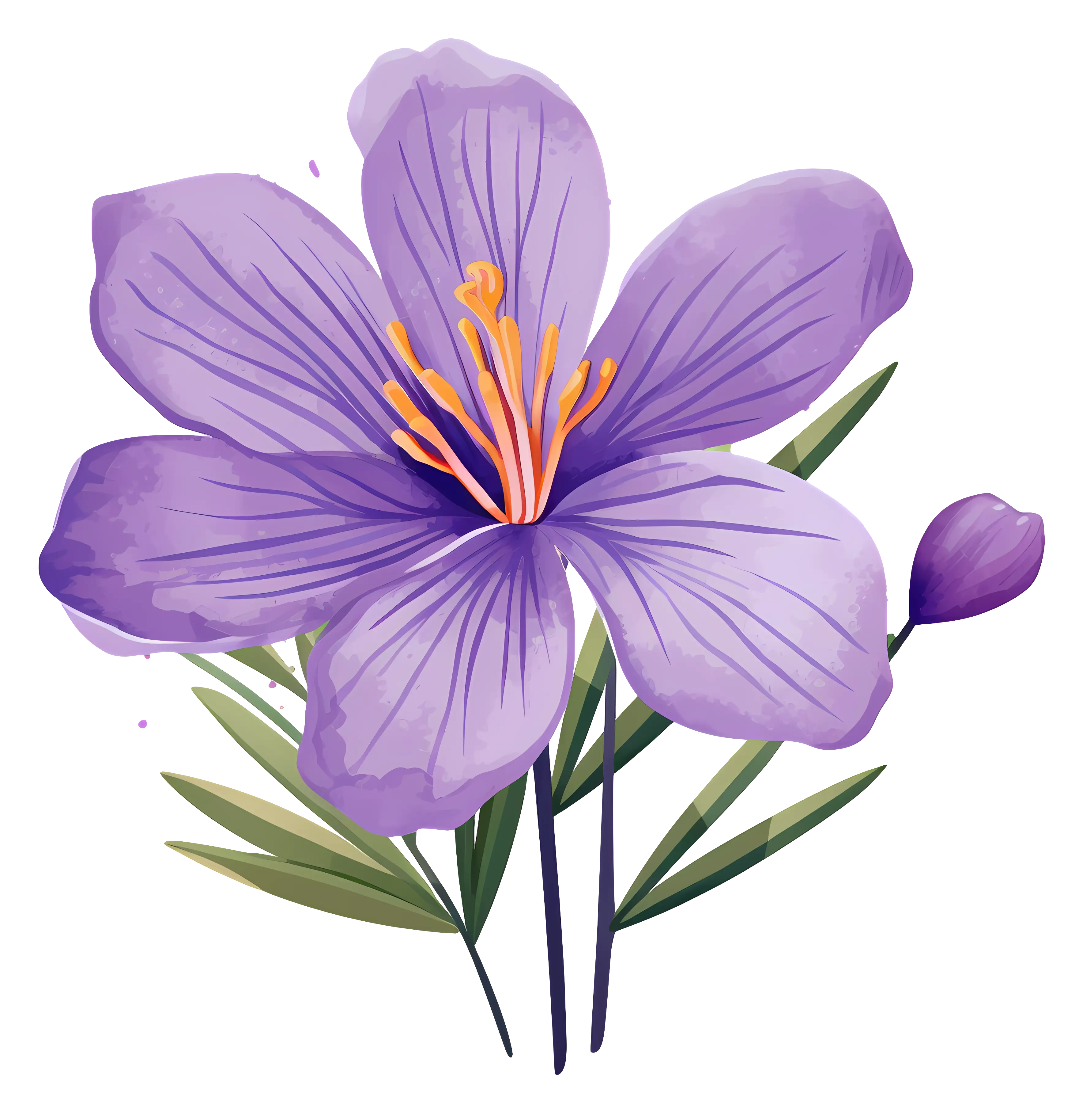 Purple Flower Bloom Painting