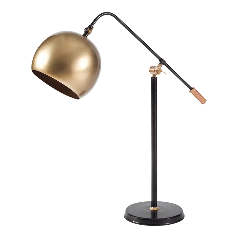 Golden Desk Lamp with Adjustable Arm