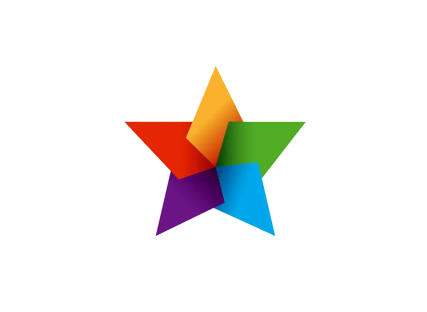 Vibrant Colorful Star Logo Design