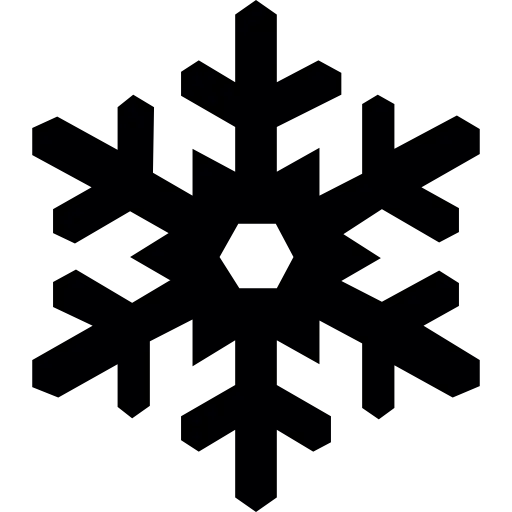 Hexagonal Black Snowflake Icon