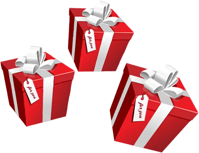 Red Gift Boxes with White Ribbons