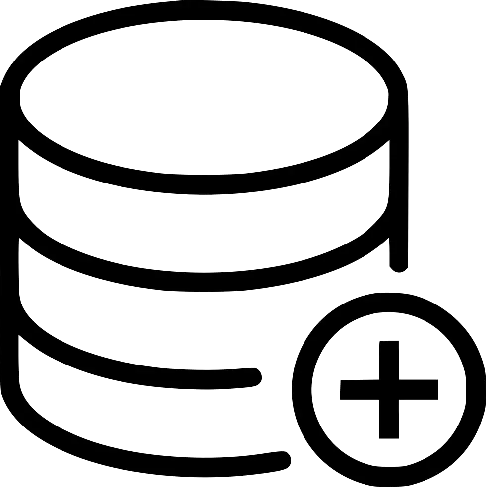 Database Icon With Plus Sign for Data Addition