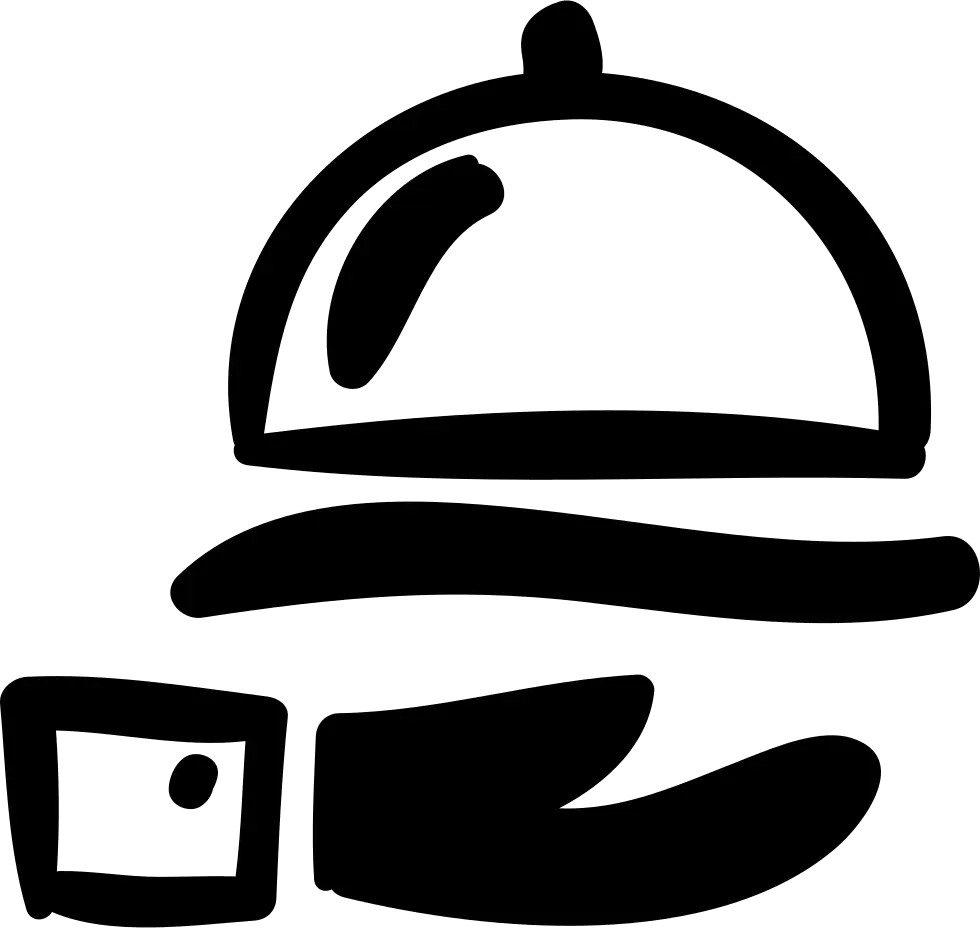 Serving Tray with Hand Icon