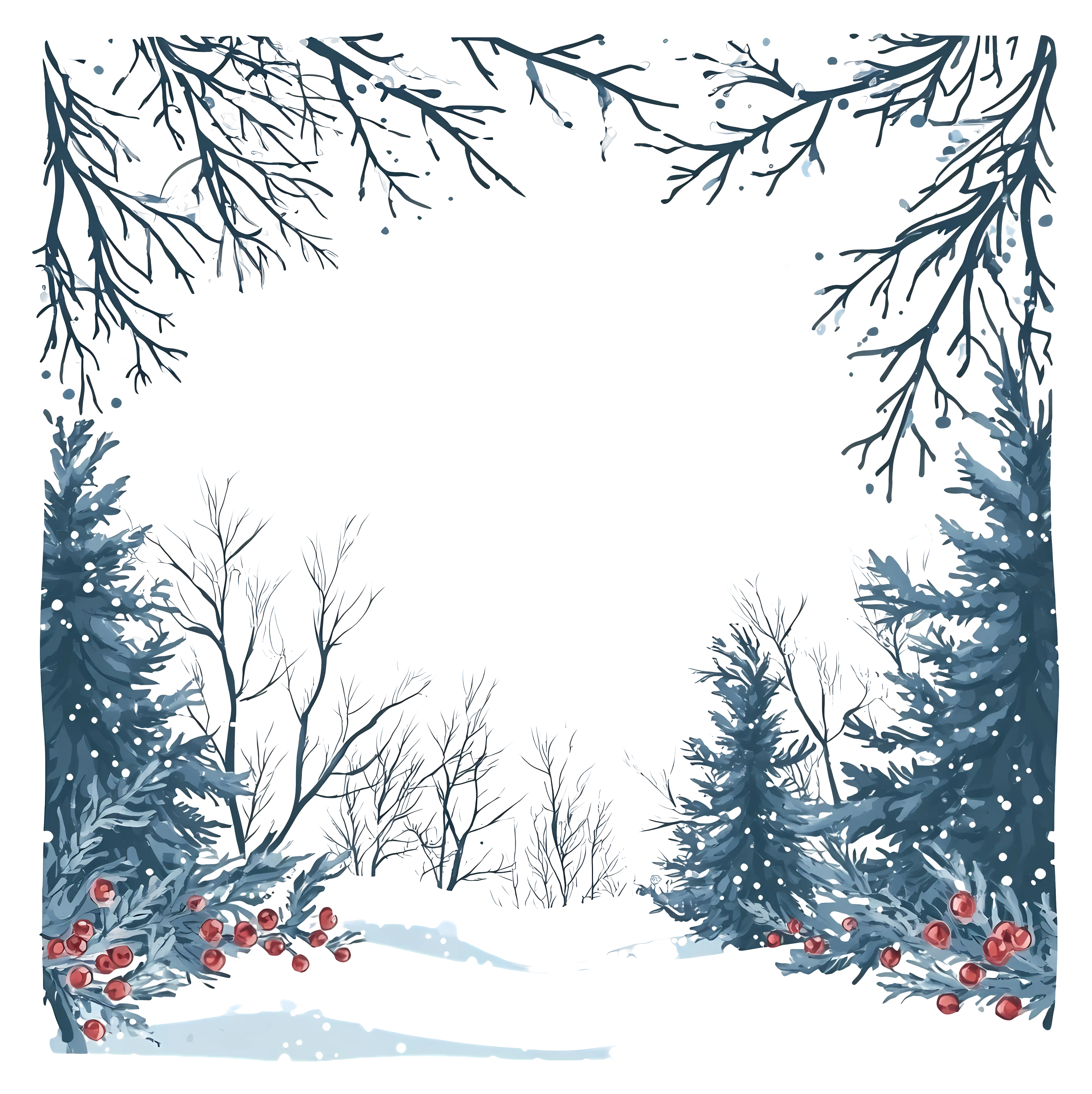 Frosty Winter Landscape Frame