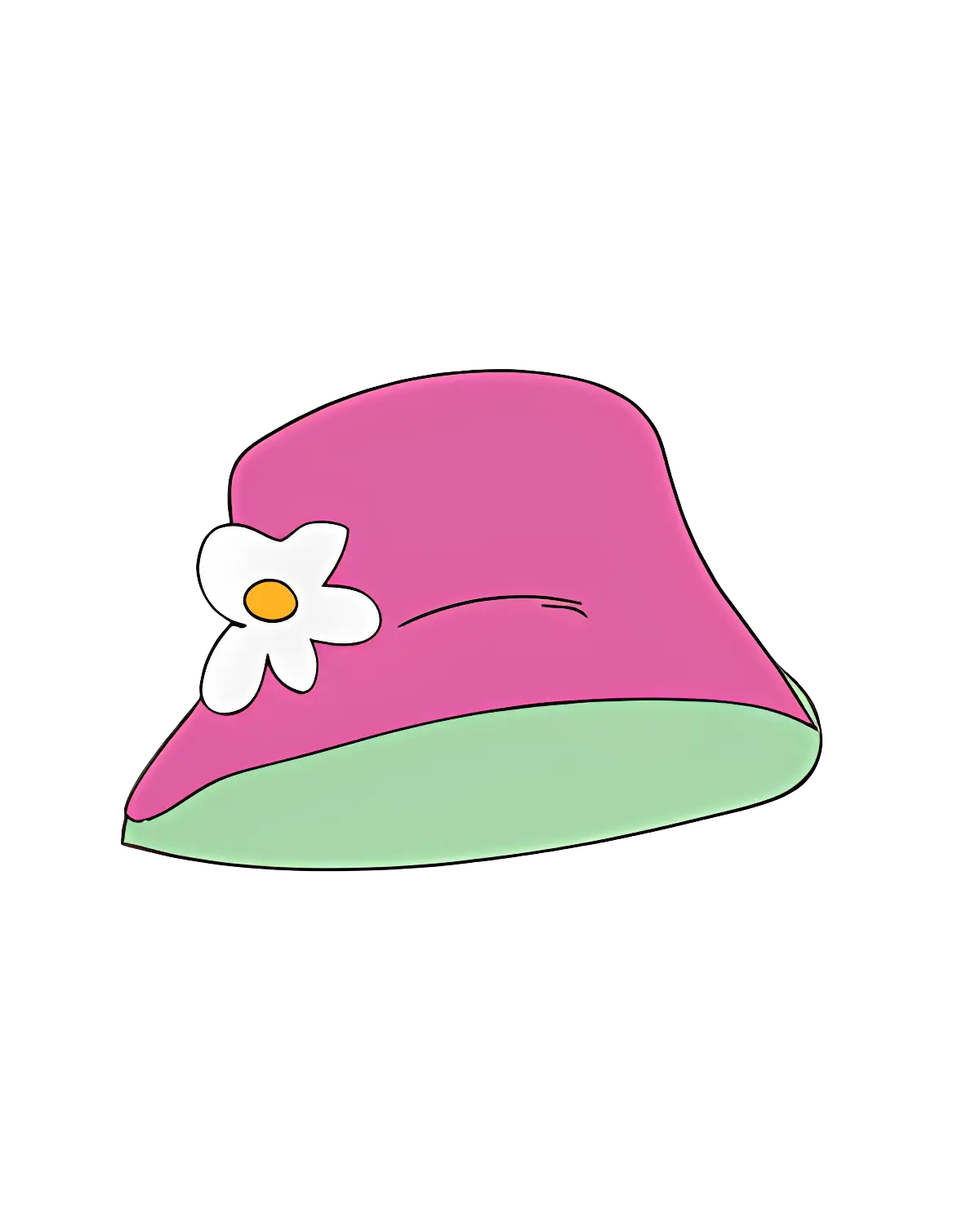 Pink Bucket Hat with Flower Detail