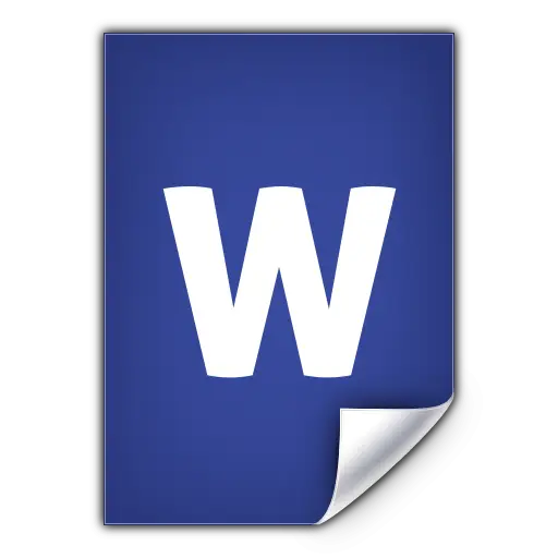 Blue Document Icon with &#039;W&#039;