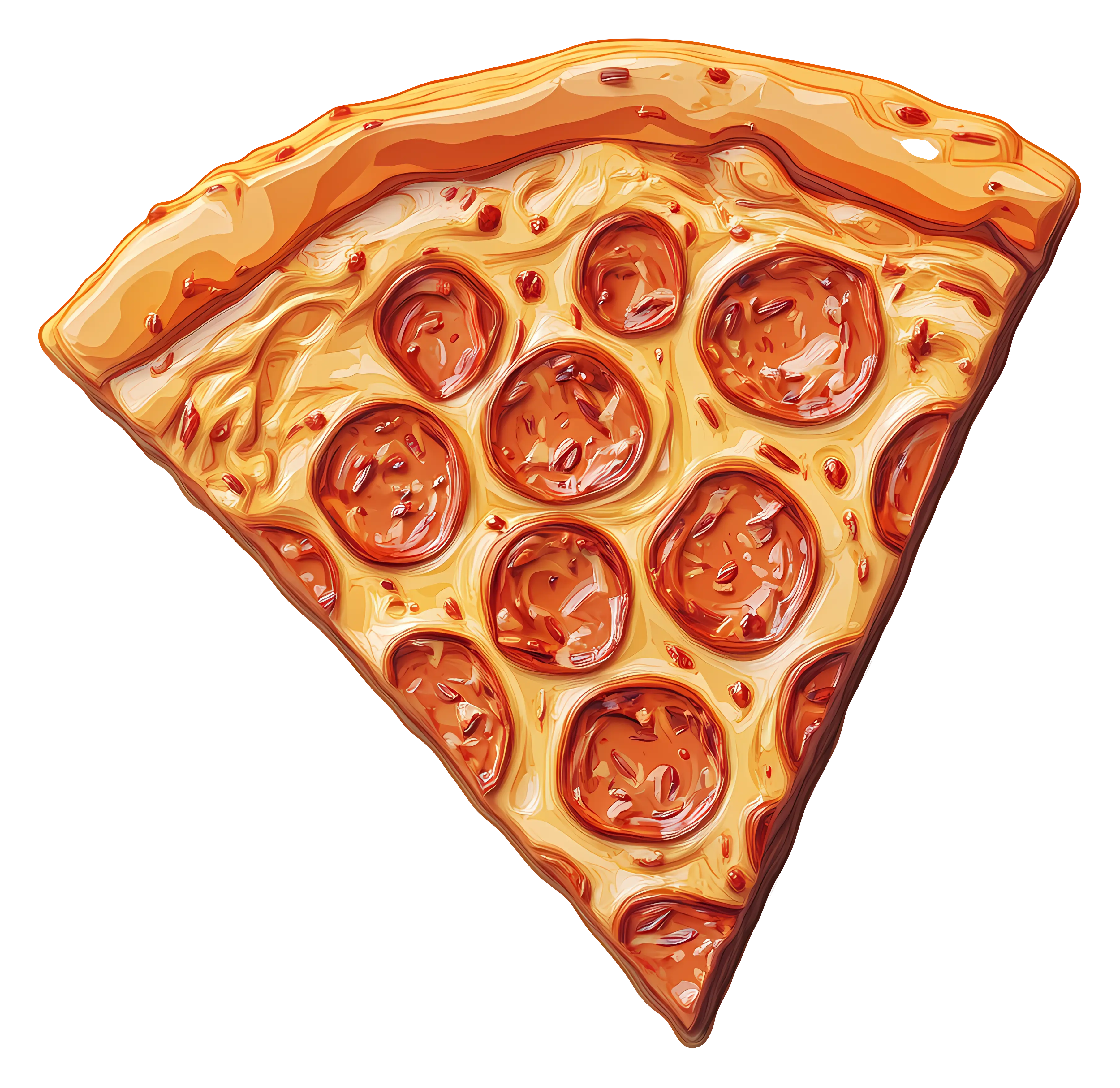 Pepperoni pizza slice with cheese