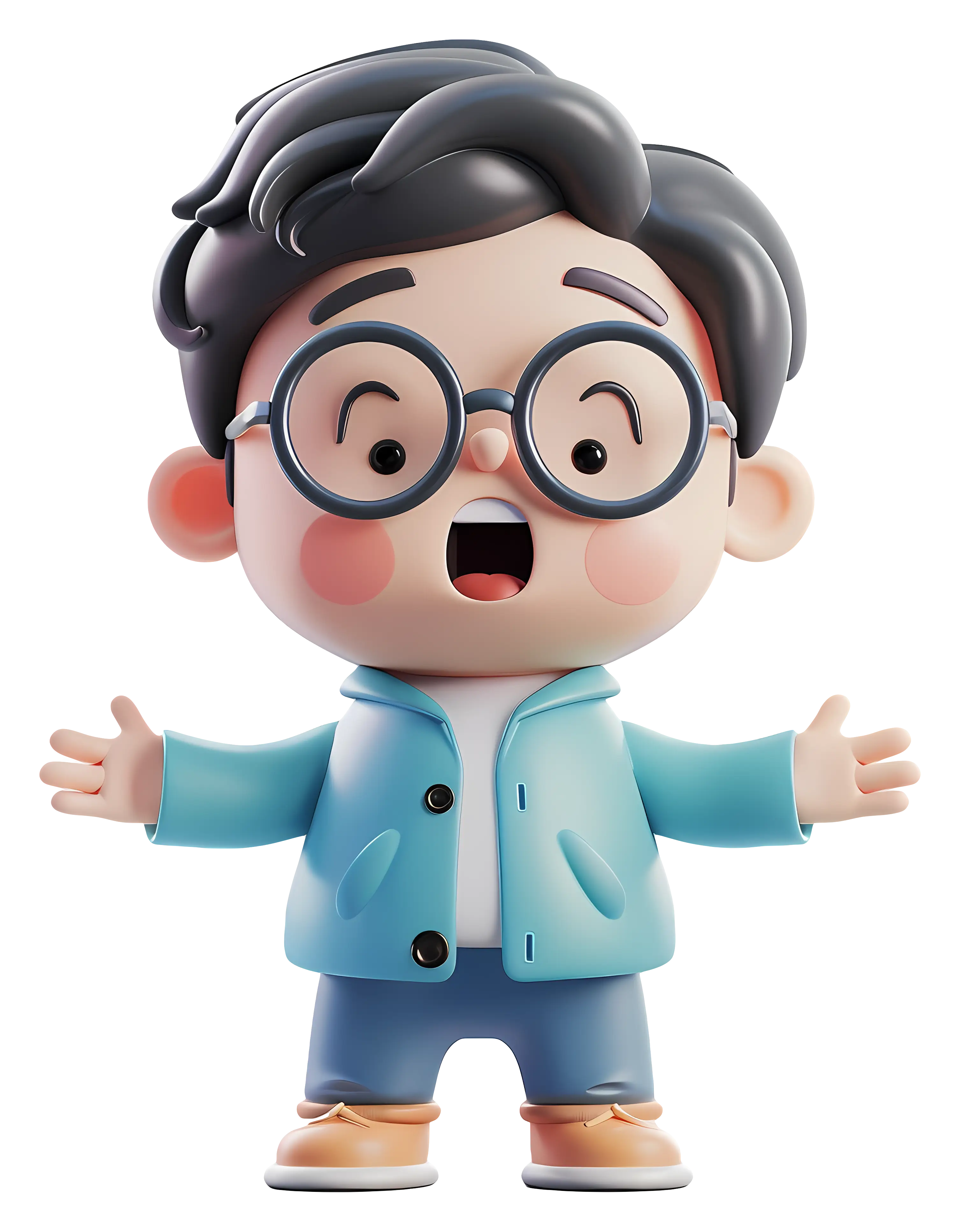 Cute Character with Glasses