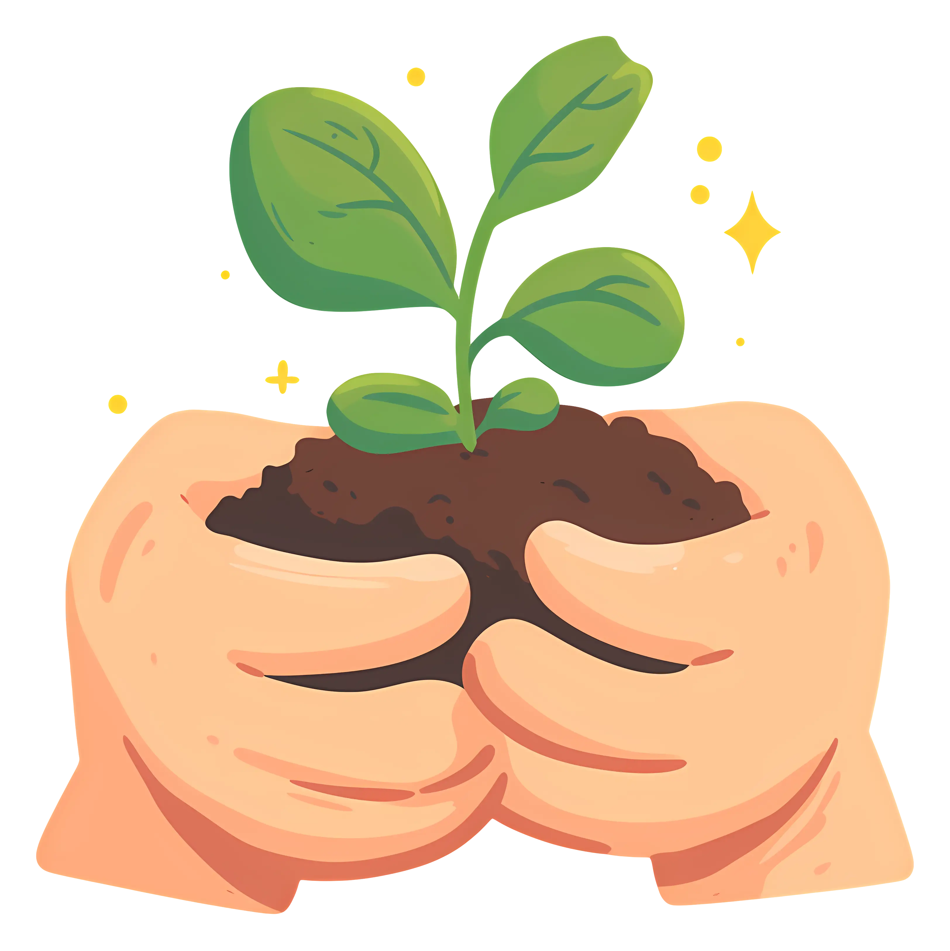 Hands Holding a Growing Plant