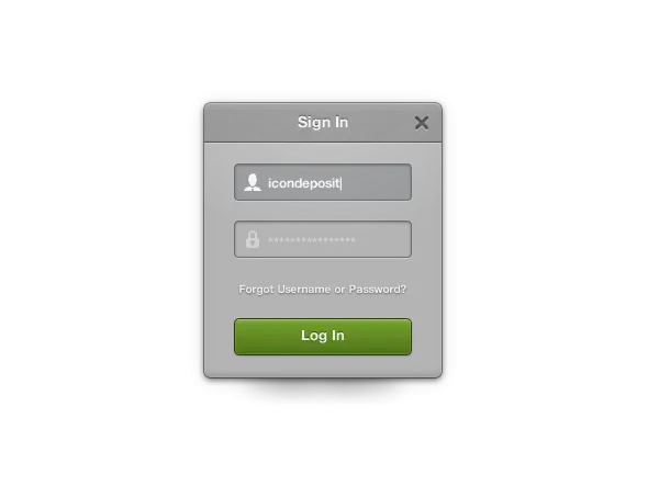 Web Login Screen Interface