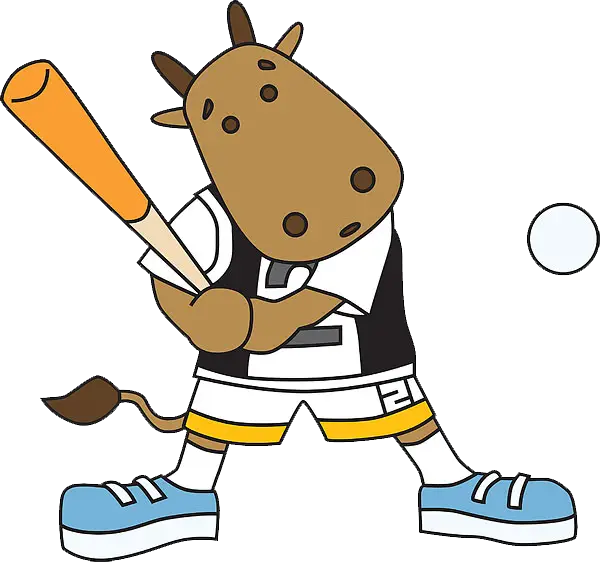 Cartoon Animal Playing Baseball