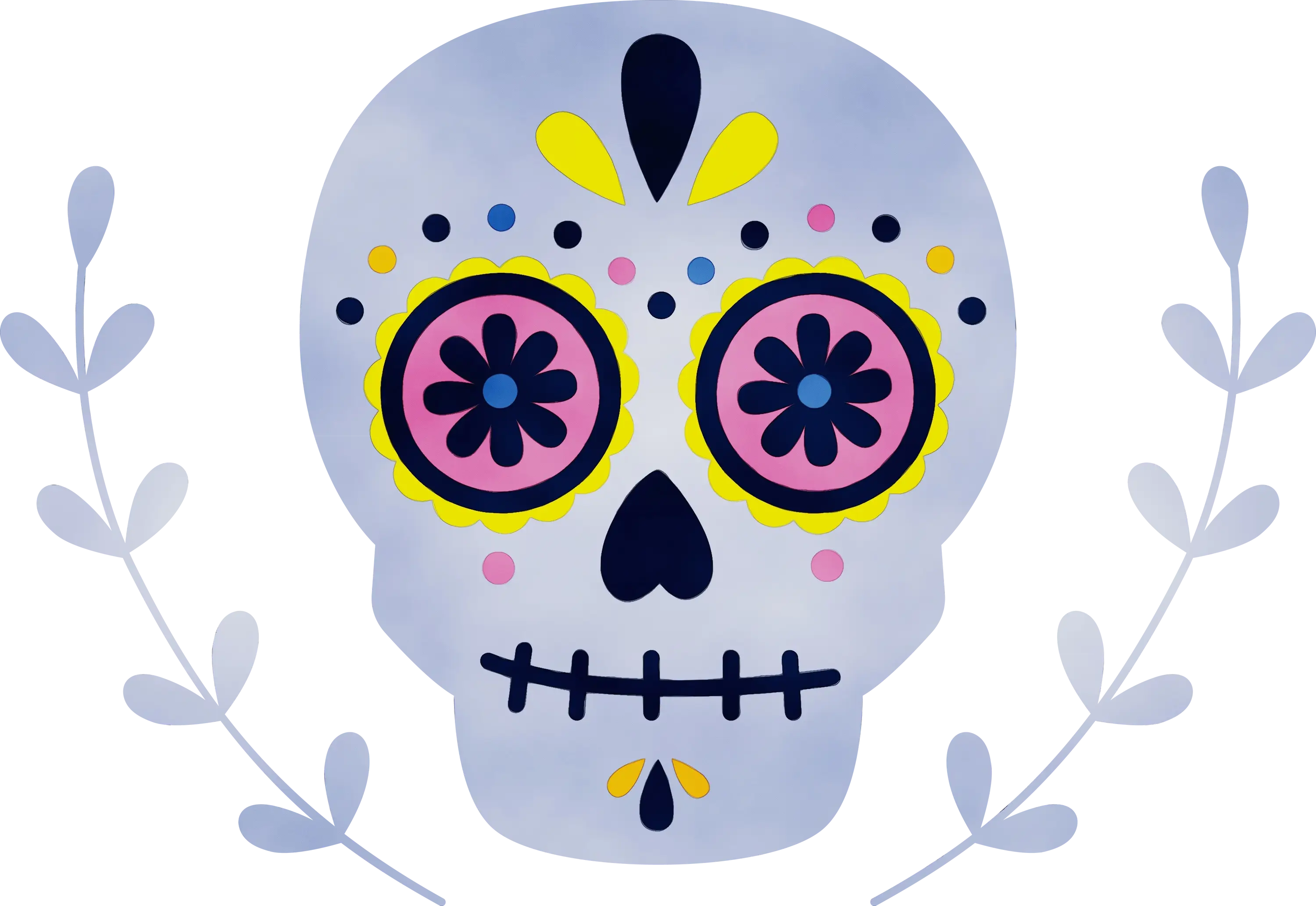 Colorful Sugar Skull Illustration
