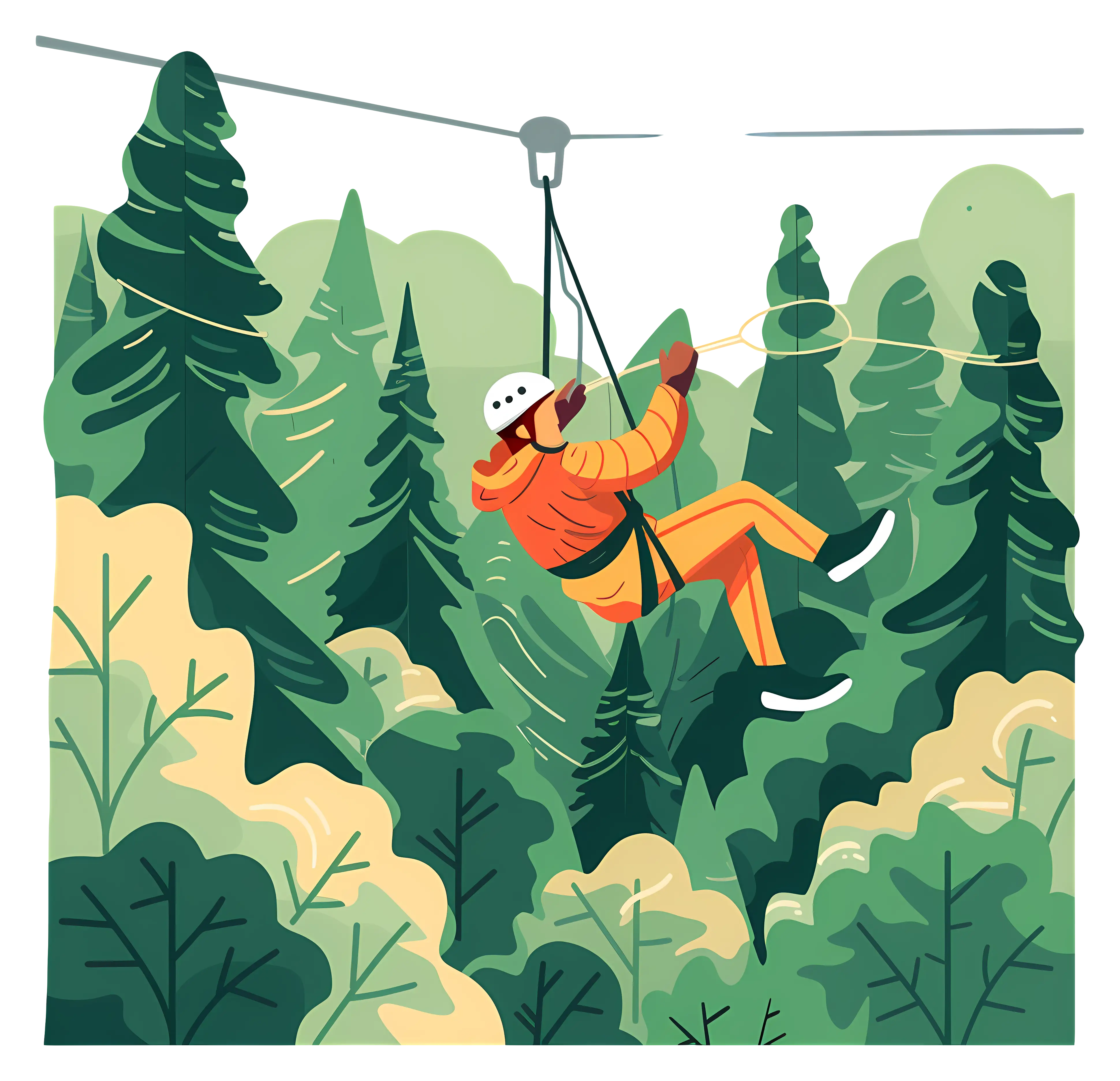 Adventurous Zipline Ride in the Forest
