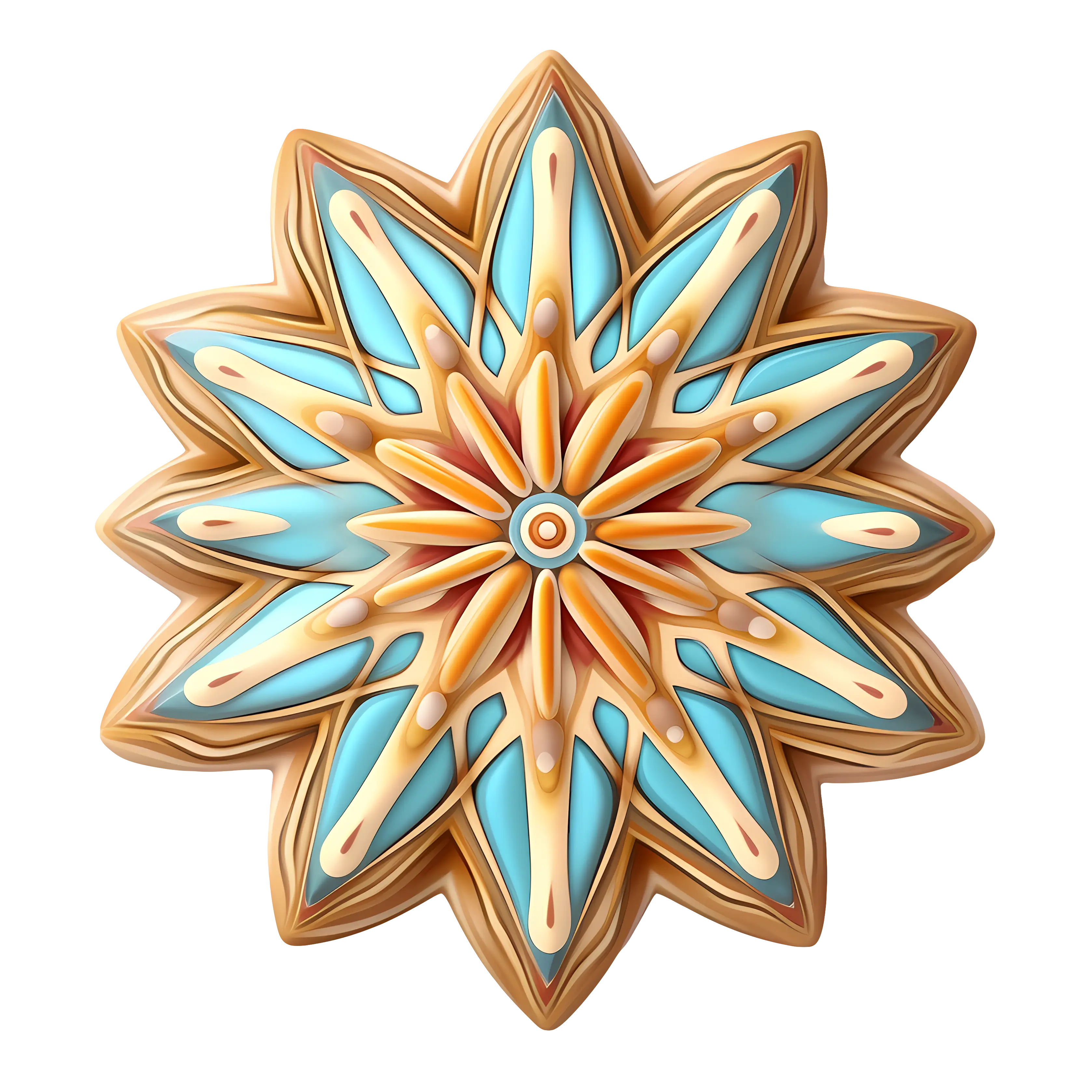 Star-Shaped Decorative Iced Cookie