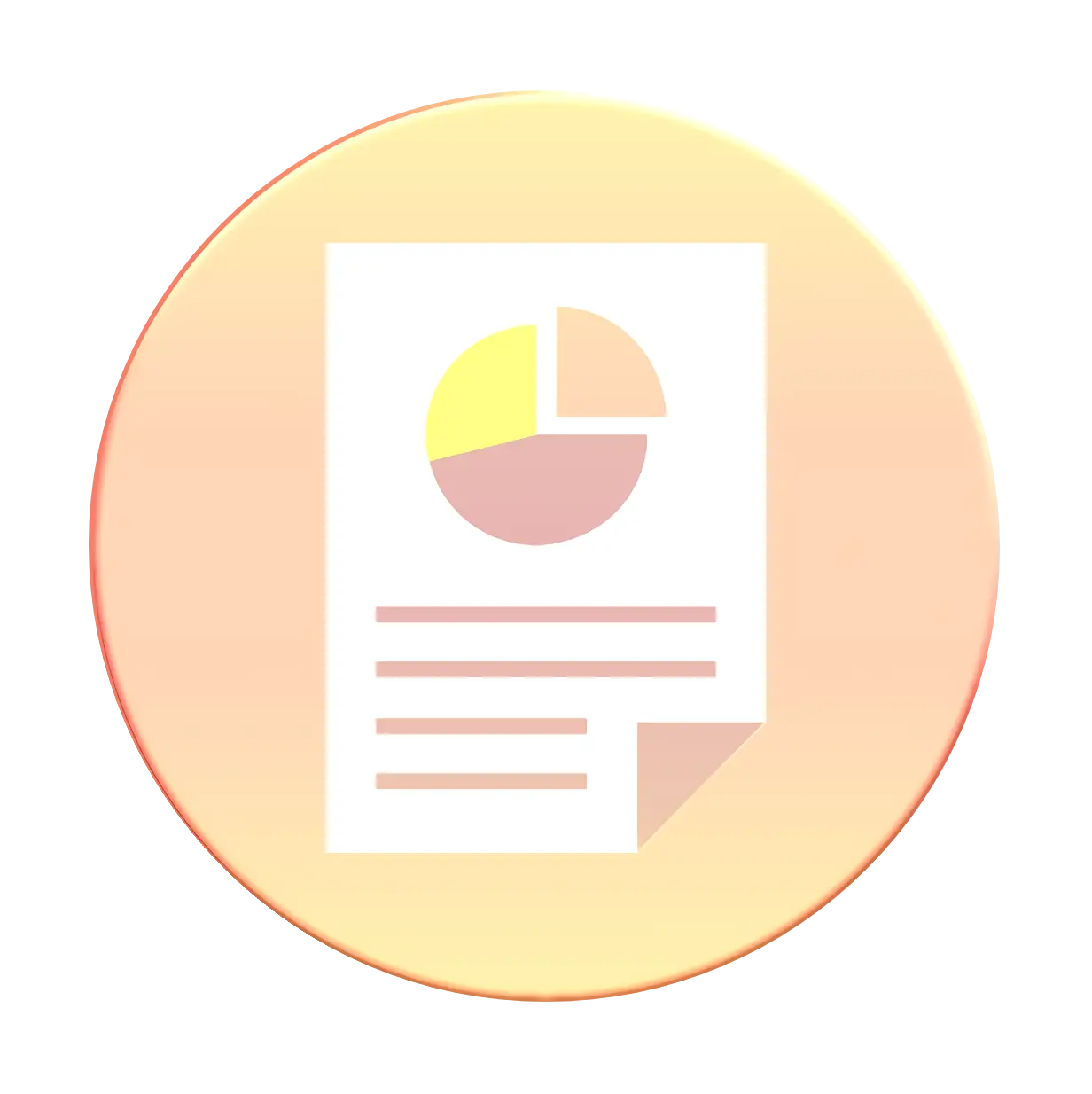 Circular Report Icon with Chart