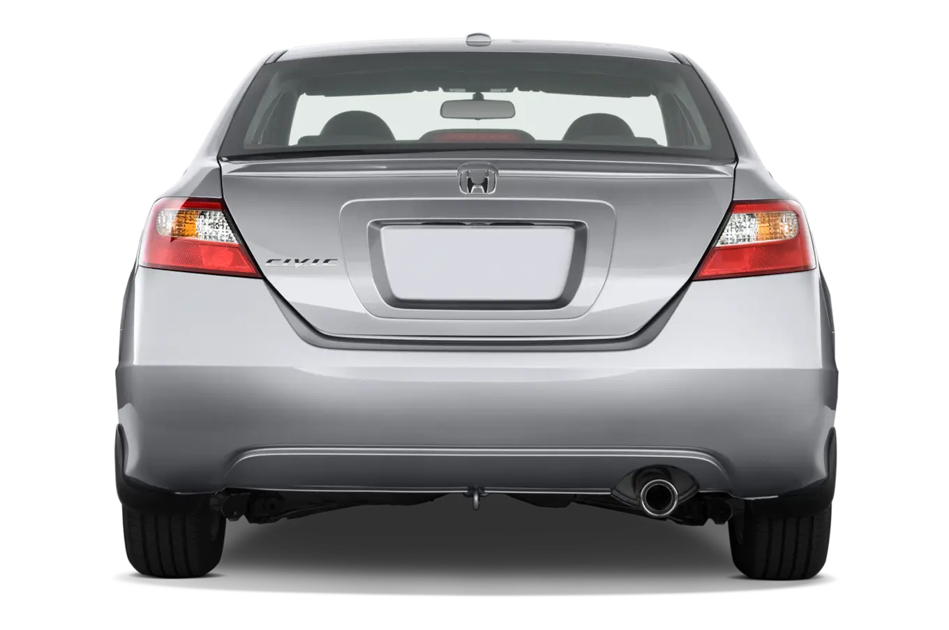 Rear View of Silver Sedan Car