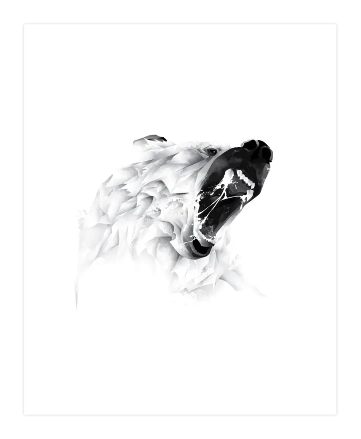 Abstract Polar Bear Illustration