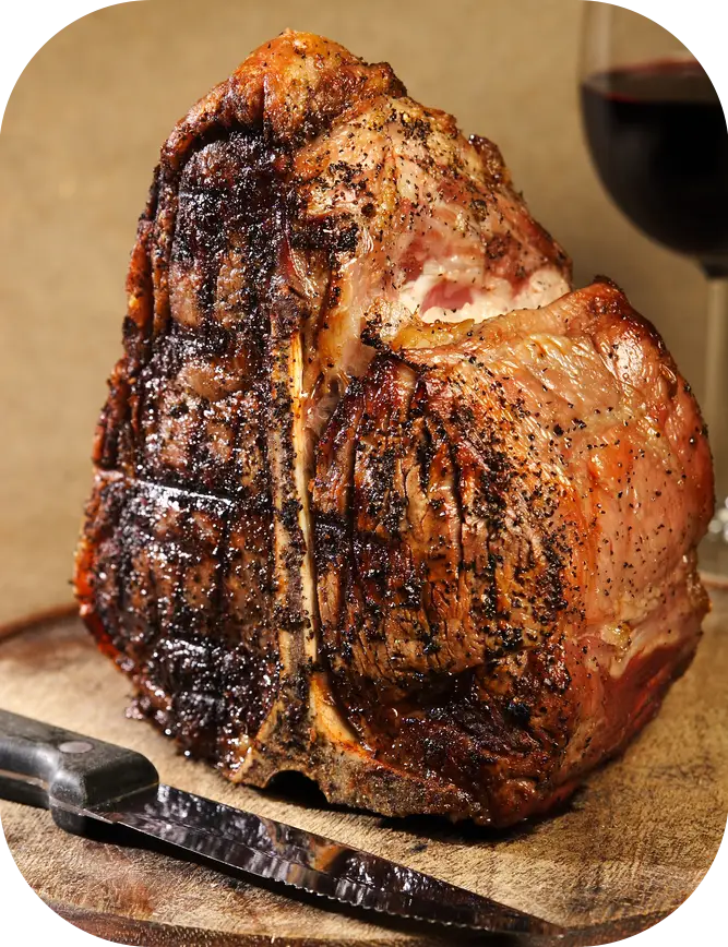 Roast Meat with Knife