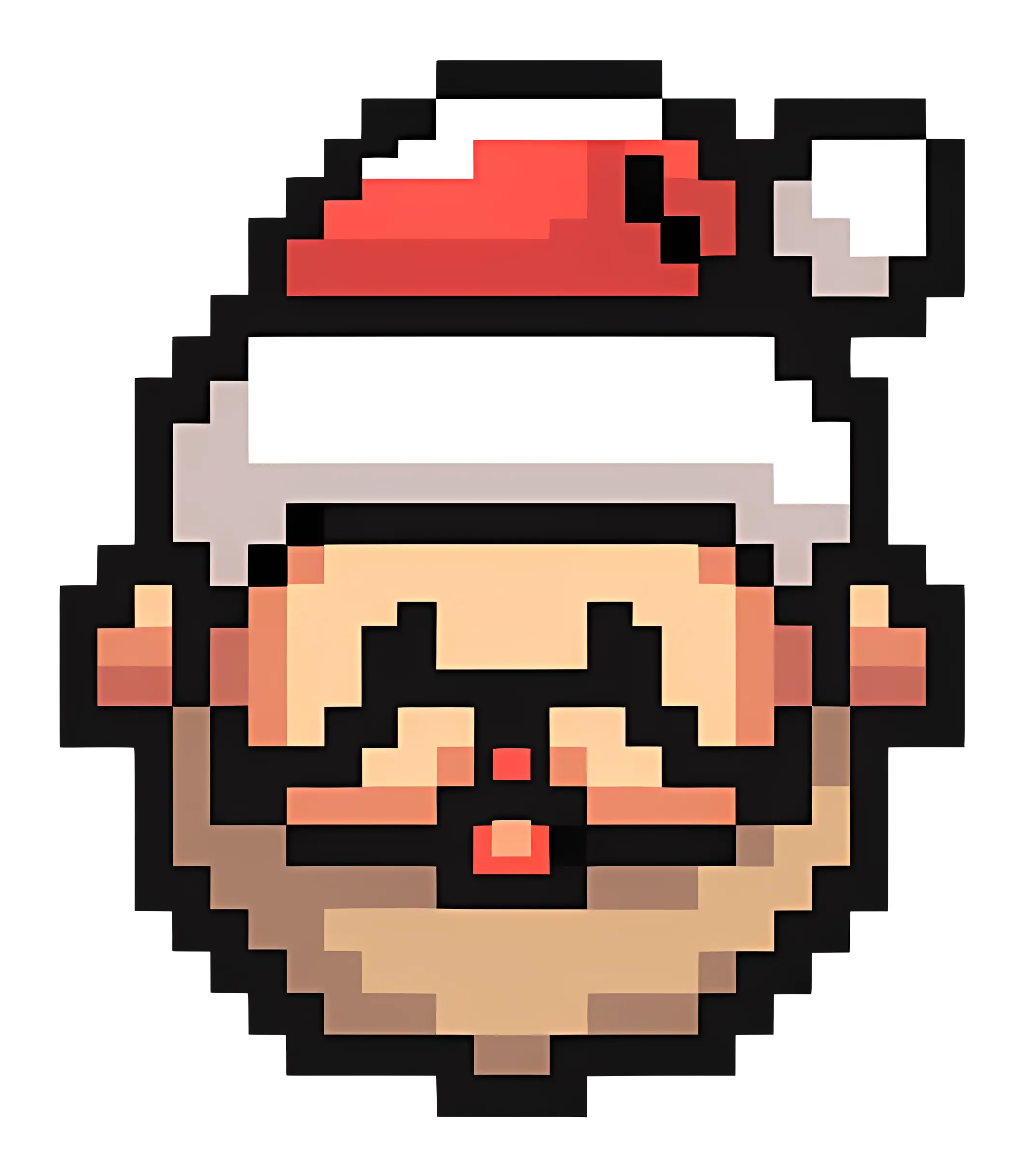 Pixelated Santa Head for Christmas Design