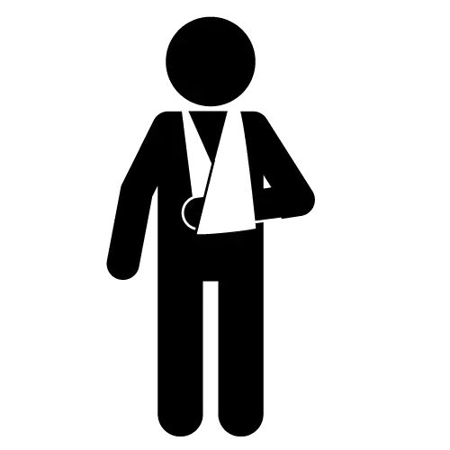 Silhouette of Injured Person with Arm Sling