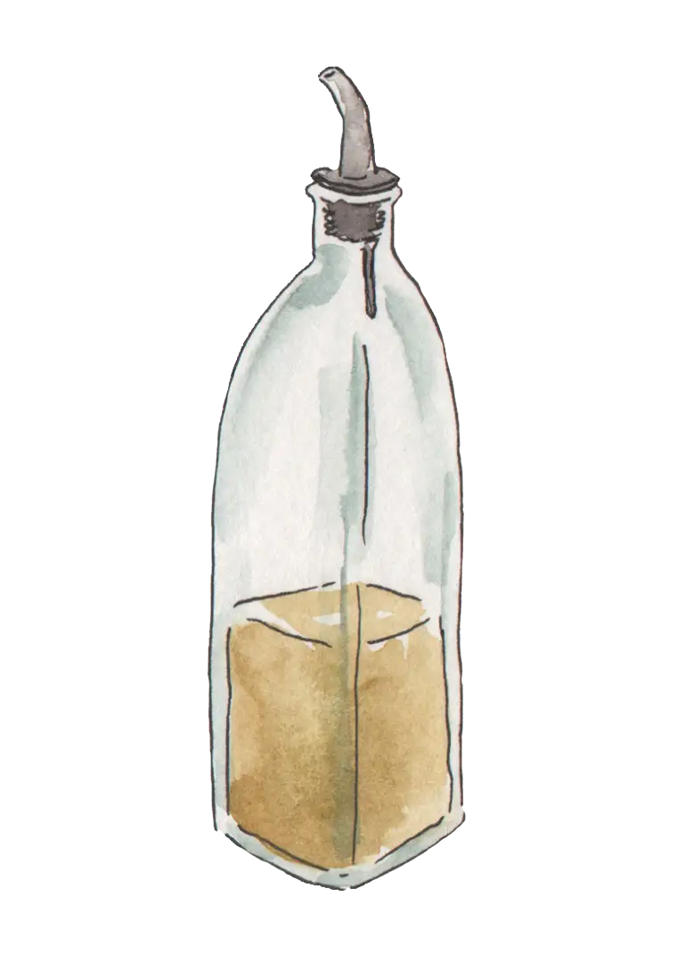 Sketch of Glass Oil Bottle