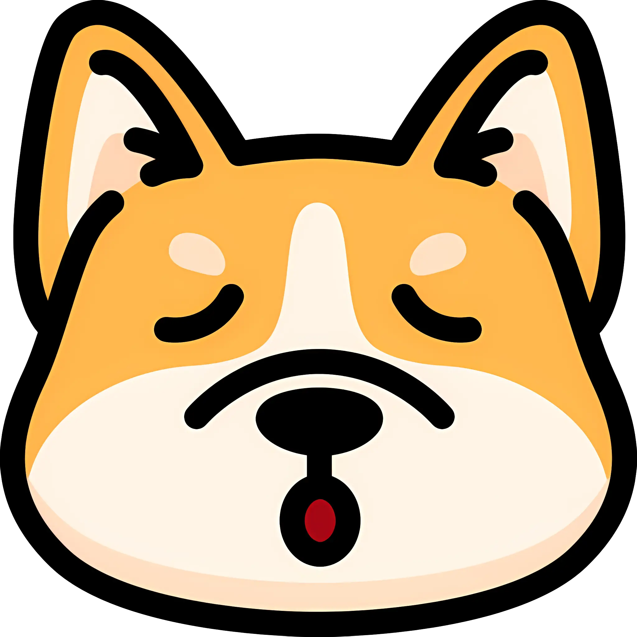 Cute Dog Face Cartoon Illustration