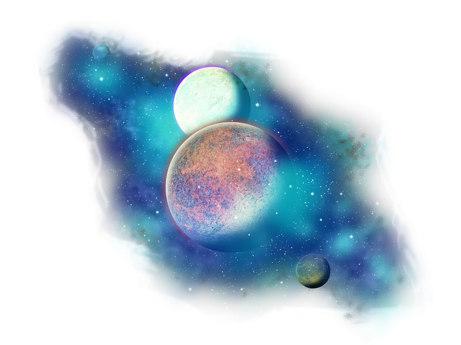 Planets and Nebula in Space