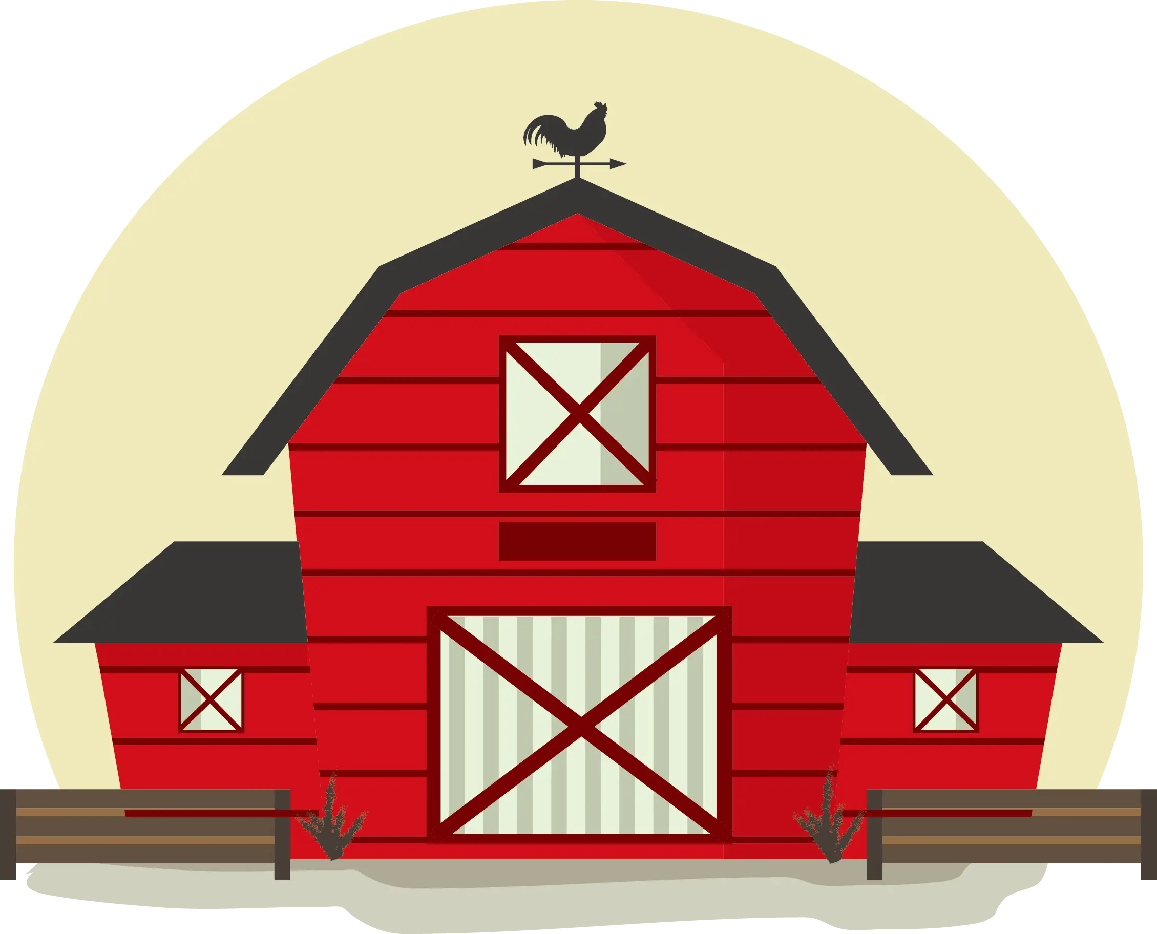 Red Barn with Weather Vane