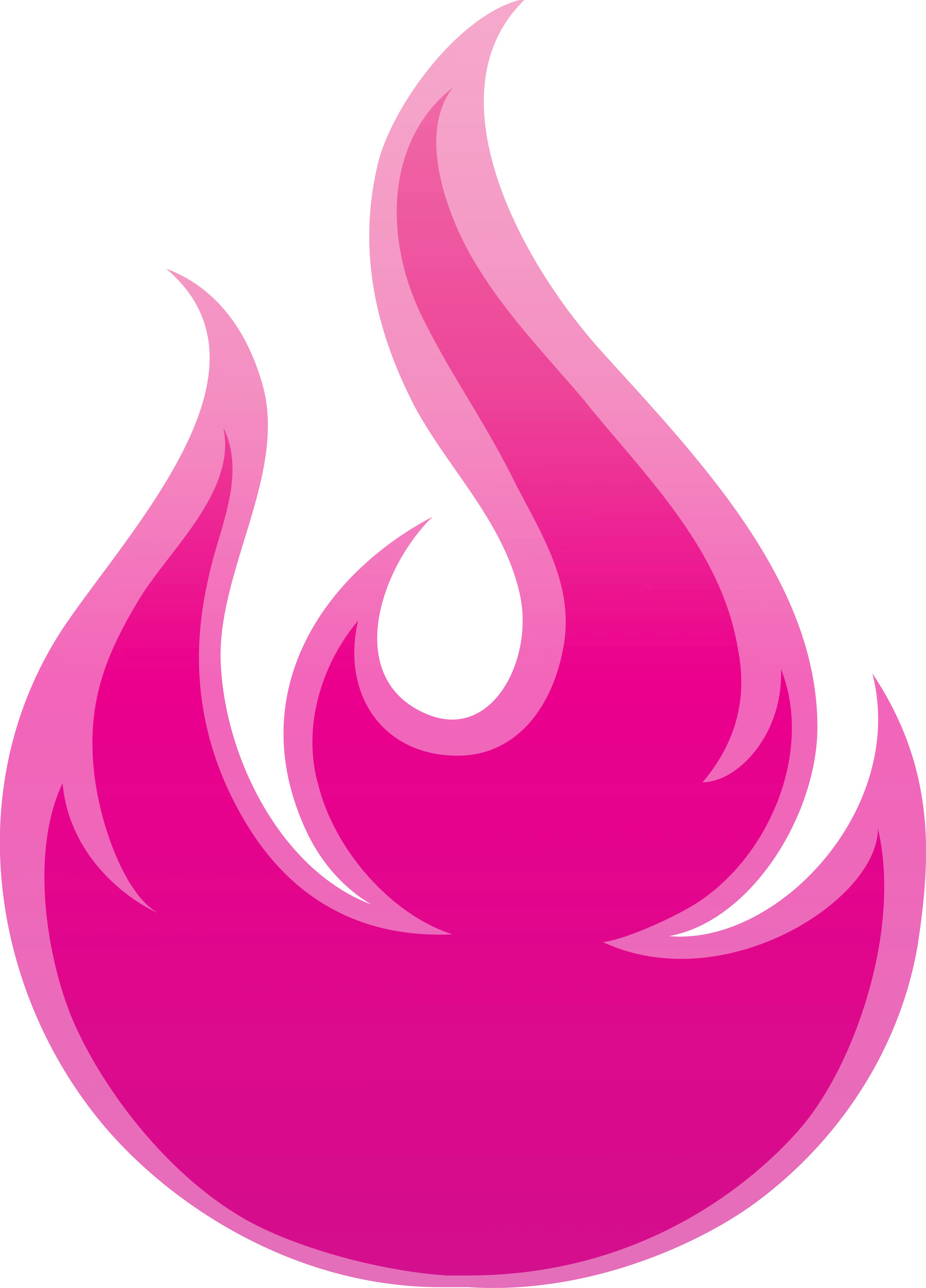Pink Flame Abstract Symbol