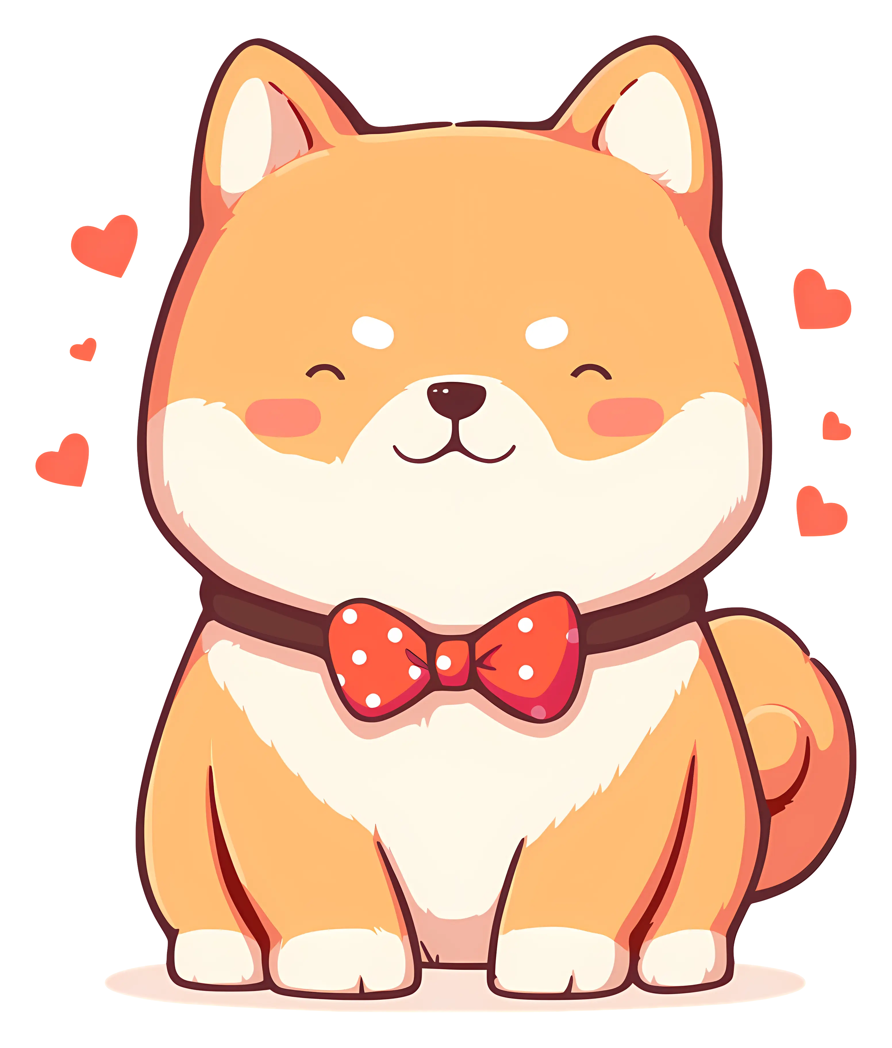 Cute Dog with Red Bow Tie