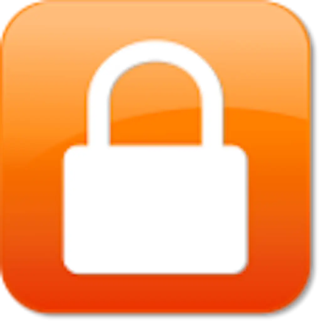 Orange Lock Icon for Security Concept