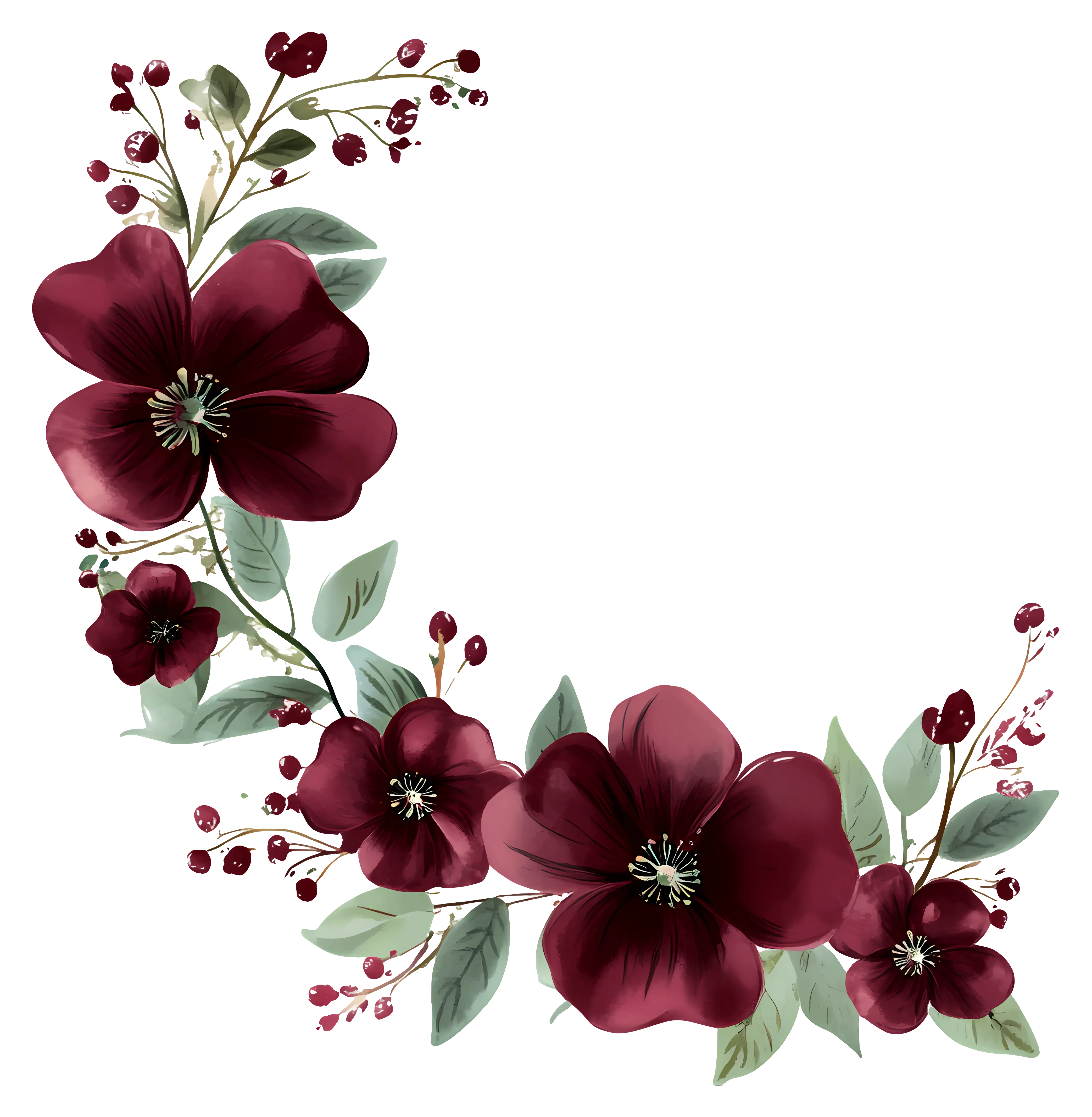 Red Floral Corner Decoration