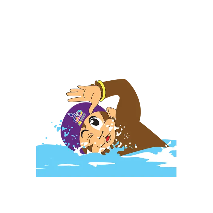 Cartoon Monkey Swimming