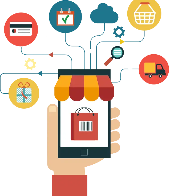 Mobile Shopping Concept for E-commerce Illustration
