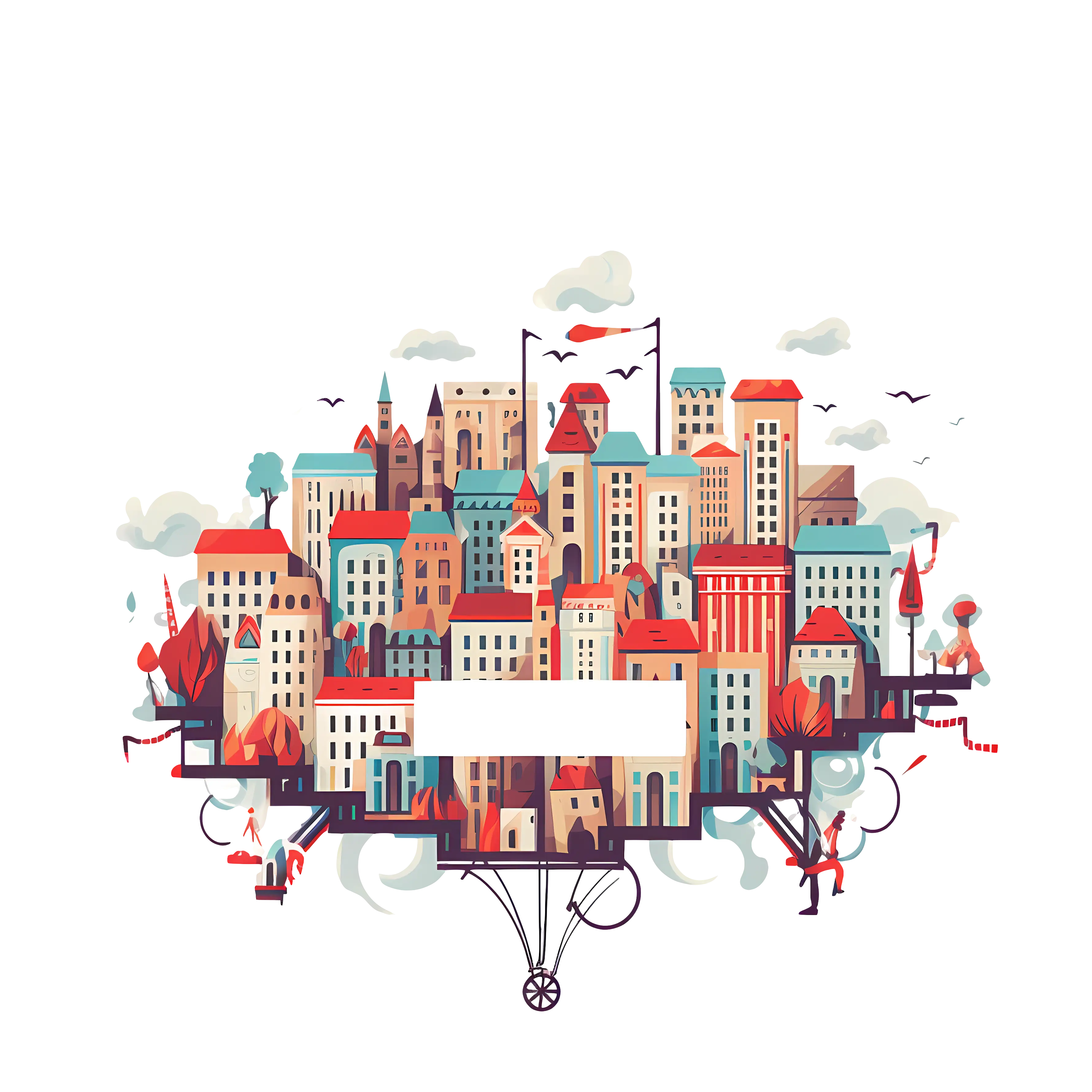 Colorful Cityscape Illustration