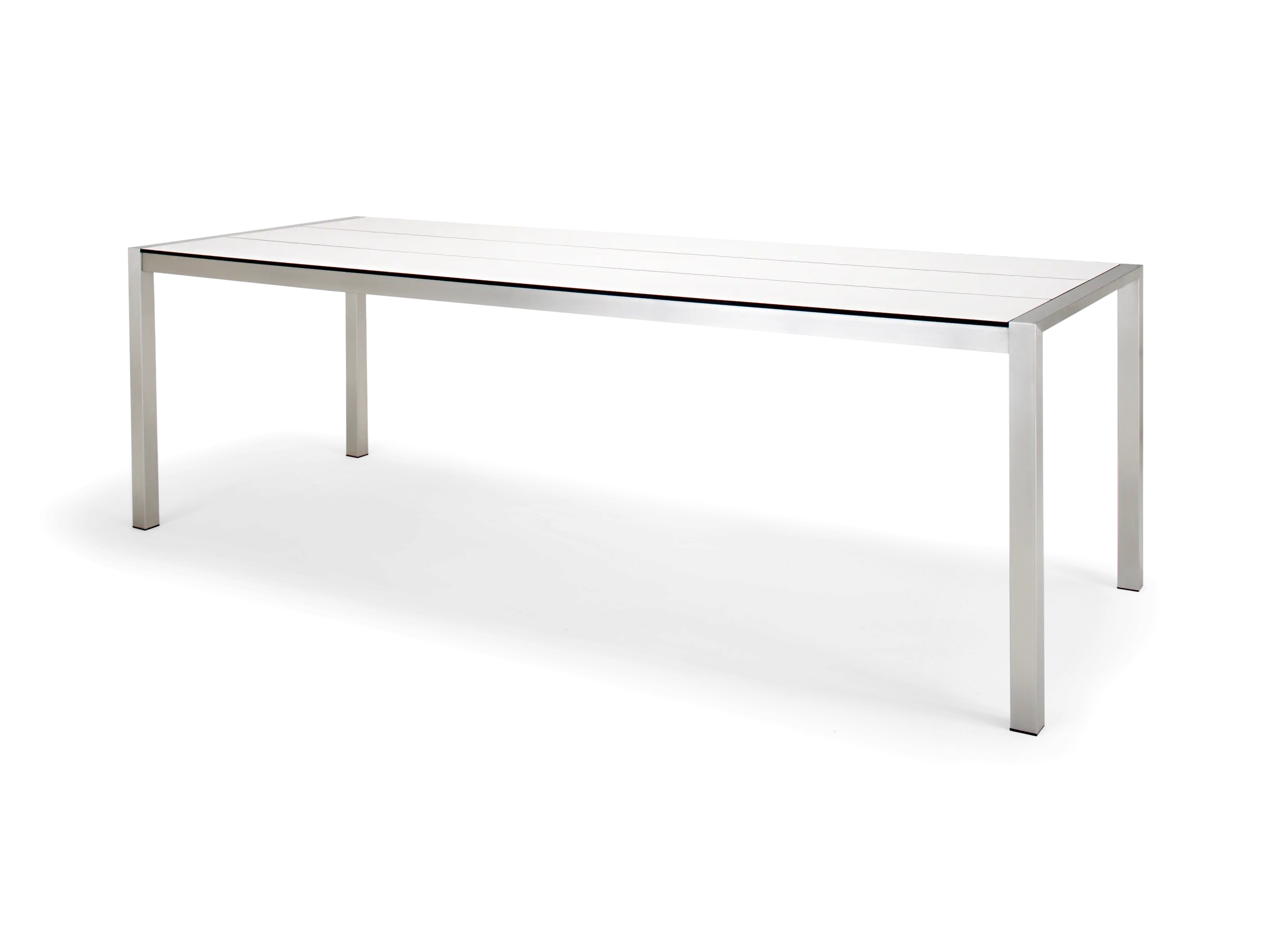 Minimalist White Table with Metal Frame