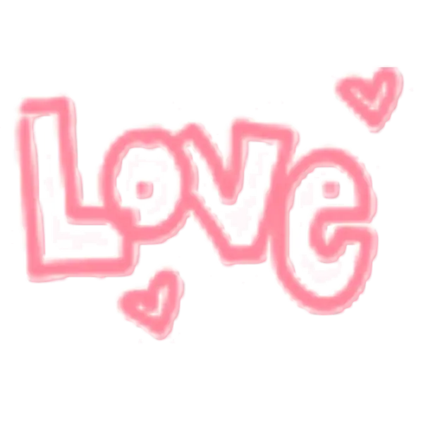 Pink Love Text with Hearts
