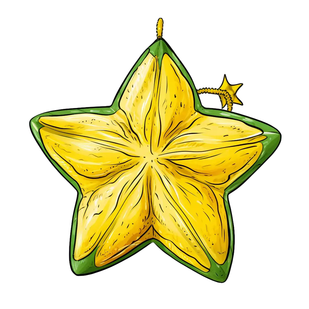 Tropical Yellow Starfruit Ornament