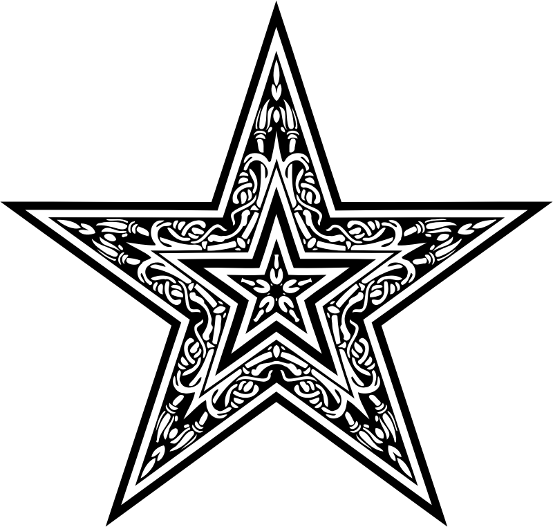 Decorative Black and White Star Pattern